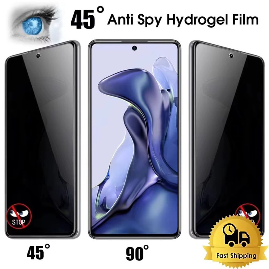 9D Gebogener Anti-Spy Displayschutz aus gehärtetem Glas für Xiaomi Redmi Note 15 14 Pro, Transparent, 1 Stück - Bild 2