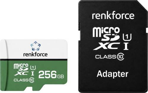 Renkforce microSDXC-Speicherkarte 256GB Class 10 UHS-I inkl. SD-Adapter Multicolor - Bild 1