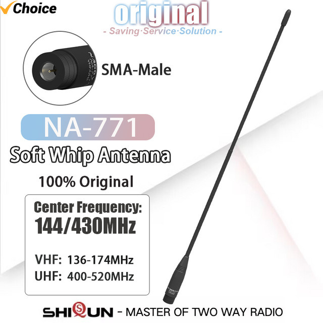 Nagoya NA-771 Dual Band Antenne VHF UHF 144/430 MHz mit SMA-Stecker in Schwarz für Baofeng UV-13PRO UV3R P15UV und Ham Radio - Bild 1