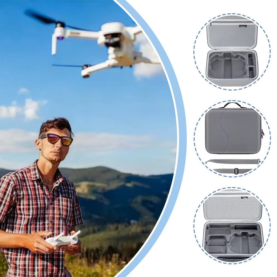Stoßfeste DJI NEO 2 Aufbewahrungstasche aus PU-Material in Grau - Bild 2