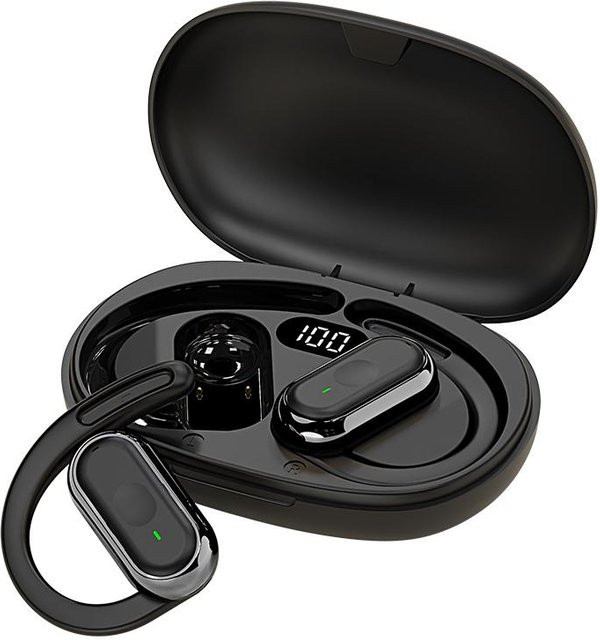 Kebidumei Bluetooth 5.4 In-Ear Kopfhörer mit ENC-Geräuschunterdrückung und tiefem Bass, IPX7 wasserdicht, Schwarz - Bild 1