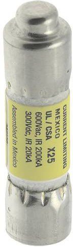Eaton LP-CC-20 Sicherungseinsatz Träge, Farbe Silber, Durchmesser: 10 mm, Länge: 38 mm, 20A, 600V, 10 Stück - Bild 1