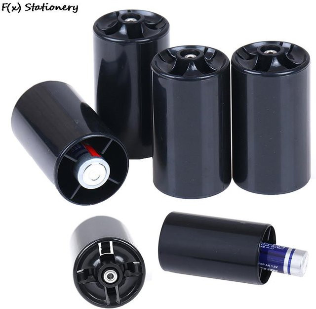 SD&HI Batteriekonverter Adapter von AA auf D Größe, 4er-Set, Schwarz - Bild 1