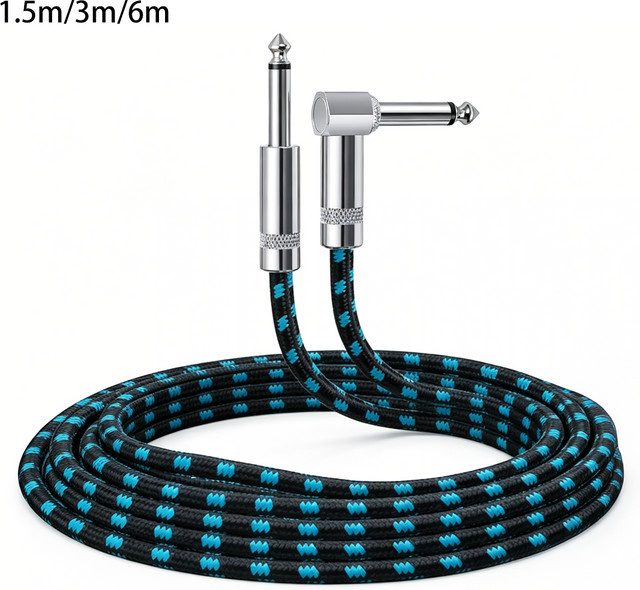 Miwayer E-Gitarren-Bass-Kabel Mono-Audiokabel für Instrumentenverstärker, Schwarz - Bild 1