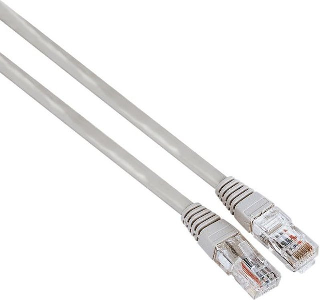 Hama Netzwerkkabel CAT-5e U/UTP Ethernet LAN mit RJ45 Stecker, Grau, Länge: 10,00 m - Bild 1