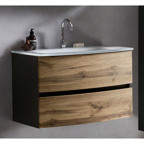HELD MÖBEL Waschtisch Kopenhagen modern in Anthrazit, Bunt und Braun, B/H/T: 80 x 53 x 49 cm - Bild 2