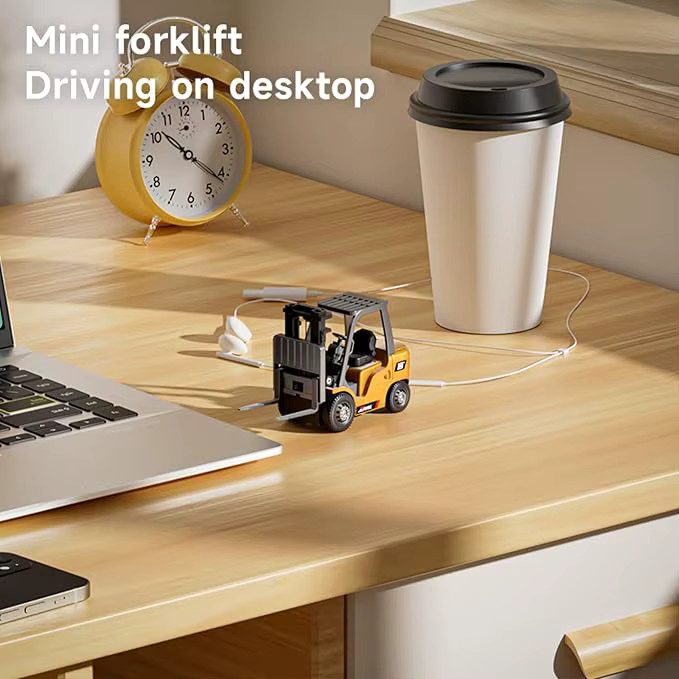 Teeggi Mini RC Gabelstapler, 1:64, aus Legierung, mit Licht und Musik, APP-Steuerung - Bild 3
