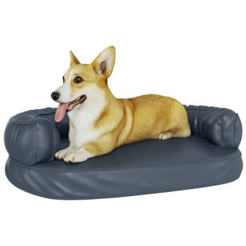 vidaXL Hundebett Sofa aus Kunstleder in Blau mit rutschfester Unterseite, B: 75 cm, T: 53 cm, H: 23 cm - Bild 3
