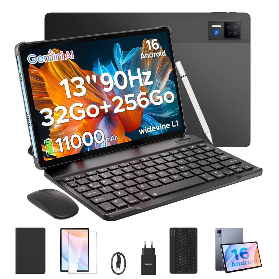 DOOGEE U13 2-in-1 Tablet-PC Schwarz mit 13 Zoll Display, Android, 256GB Speicher, 6GB RAM, 11000mAh Akku, Quad-Lautsprecher und UNISOC T7280 Prozessor - Bild 4