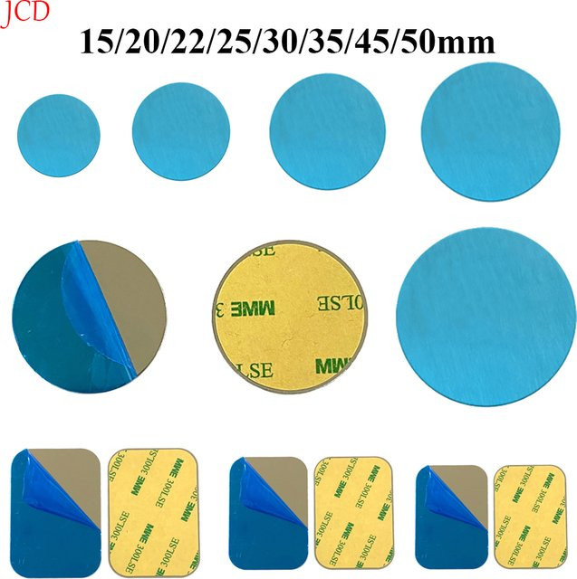 10 Stück Magnetische Metallplatten aus Eisen in Silber für Handyhalterungen und Autohalterungen, Durchmesser: 20 mm bis 50 mm - Bild 1