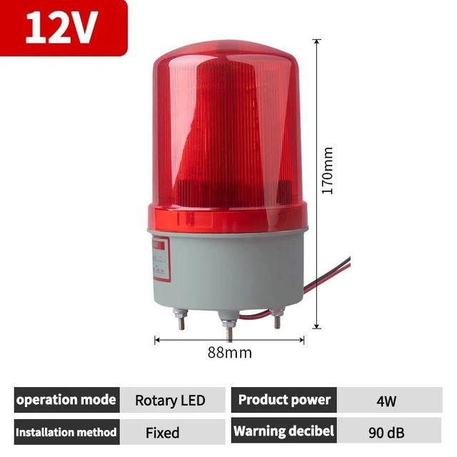 Ton- und Lichtalarm Alarmsignal Blinklicht 1101J mit integriertem Stroboskop-Warnlicht in Rot - Bild 1