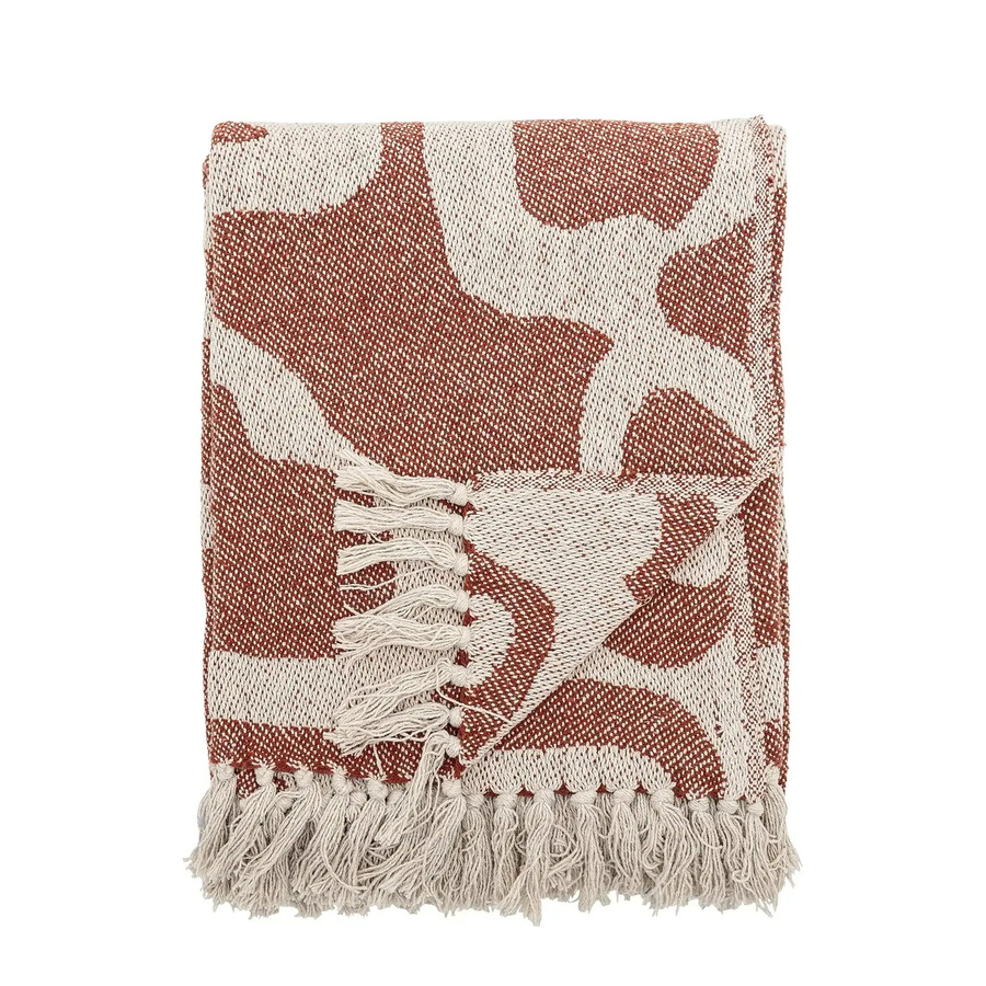 Bloomingville Plaid Salobre aus Baumwolle in Braun und Beige, B/B/H: 160 x 130 x 130 cm - Bild 1