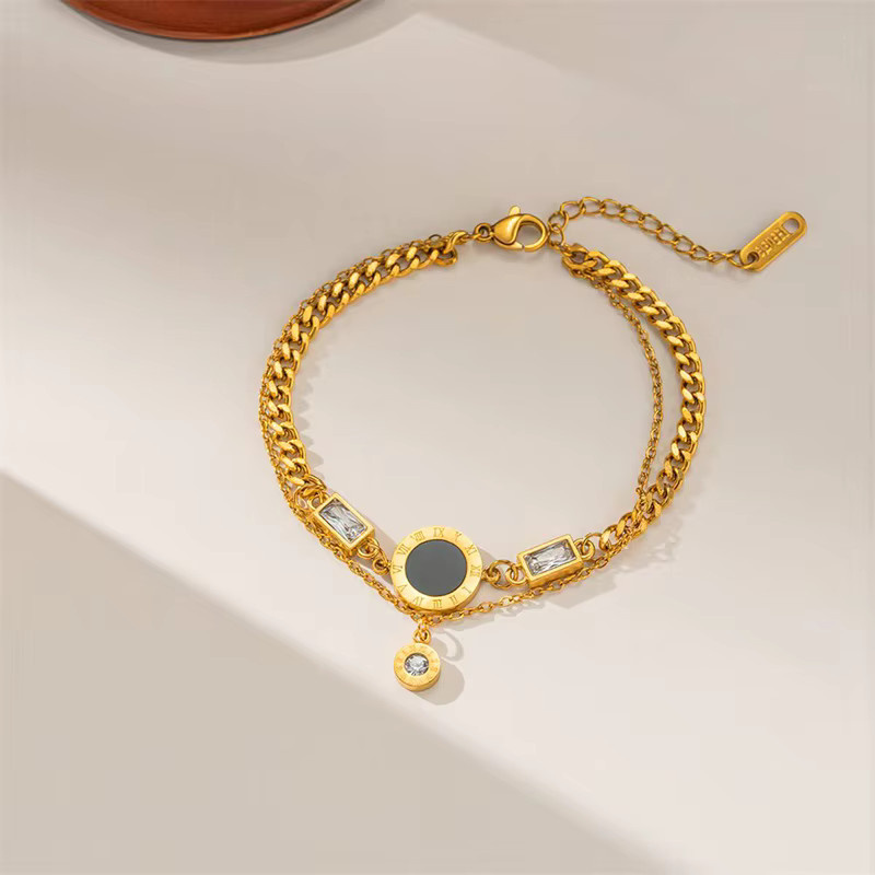 EILIECK Schmuckset, Halskette und Armband, Edelstahl, Gold, Damen - Bild 2