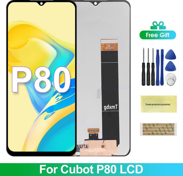 Cubot P80 LCD Bildschirm Ersatz mit Touchscreen Digitizer Montage in Schwarz - Bild 1