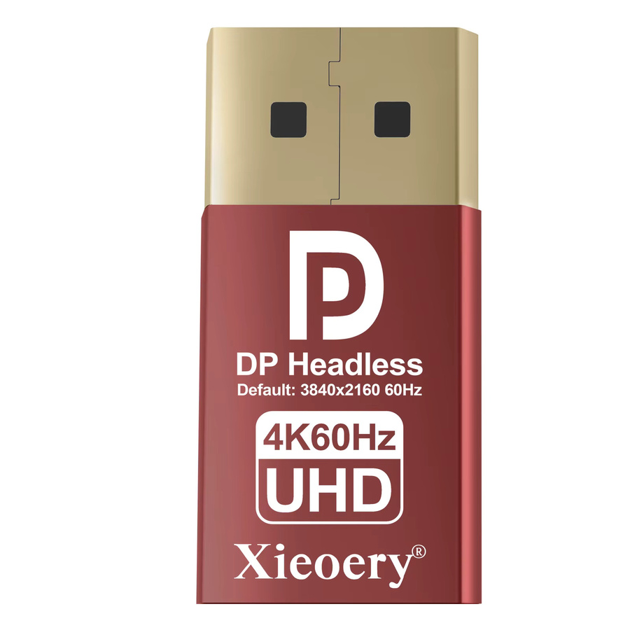 Xieoery DisplayPort Dummy-Stecker 4K60Hz EDID-Emulator Headless Ghost Adapter für GPU und Server zur Nutzung von 1080P/60-120Hz und Ultrawide 3440x1440 - Bild 4