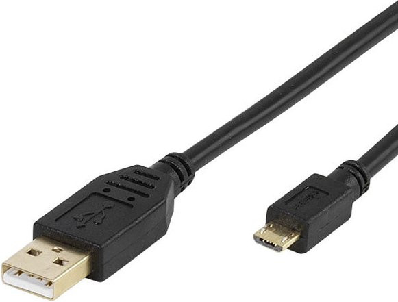 Vivanco USB 2.0 Verbindungskabel USB-A auf Micro-USB, Schwarz, Länge: 1,8 m - Bild 1