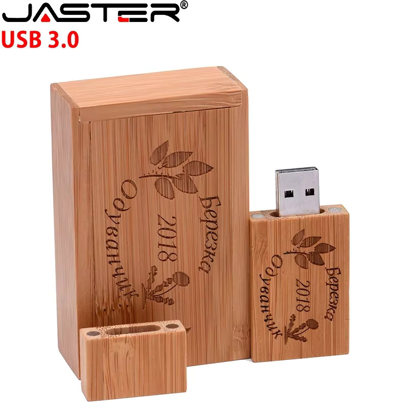 JASTER 10er Set Holz USB 3.0 Stick 128GB mit Box in Braun - Bild 2