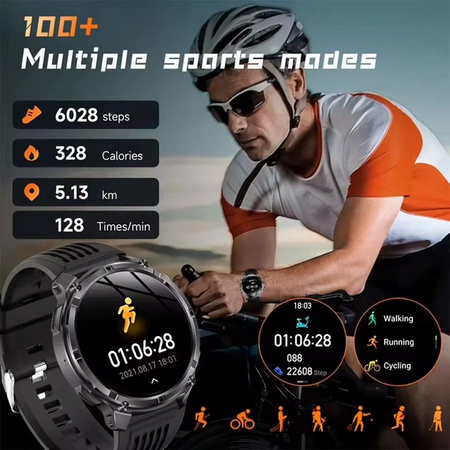 T-REX3 Ultra Smartwatch für Herren mit 1,7 Zoll AMOLED Display, GPS, Kompass, 10ATM Wasserdichtigkeit und 1100mAh Akku in Schwarz - Bild 5