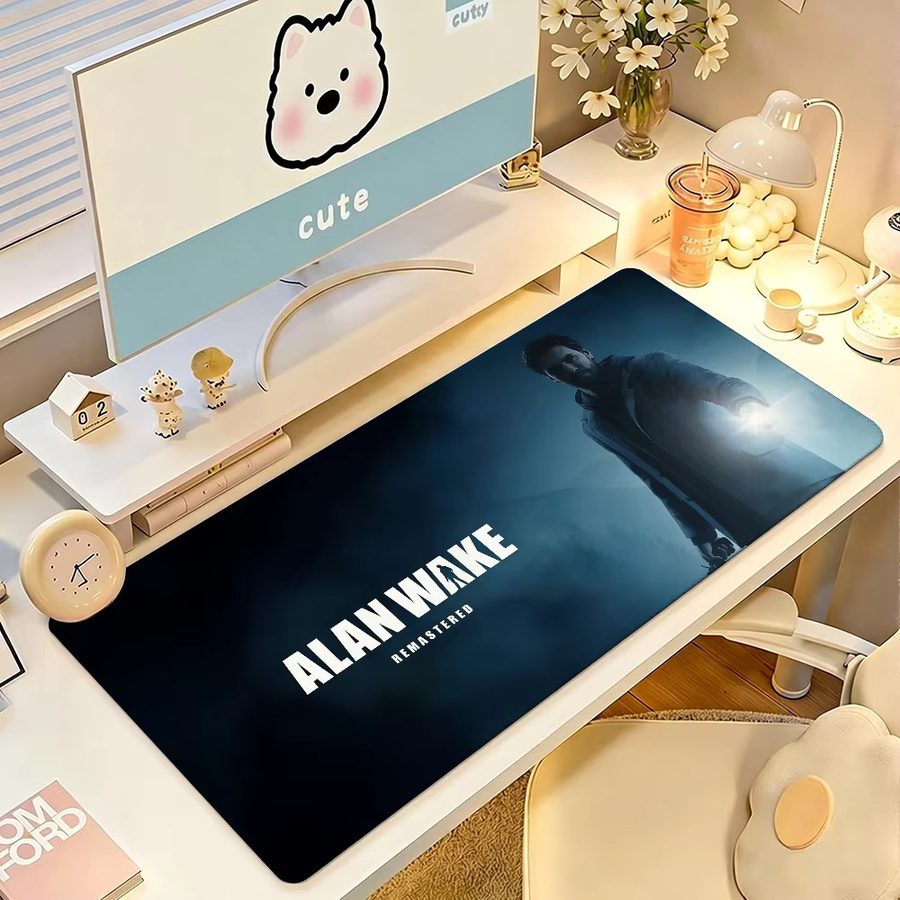 Games A-Alan W-Wake Gaming Mauspad in Blau mit rutschfester Gummierung und verstärkten Kanten - Bild 4