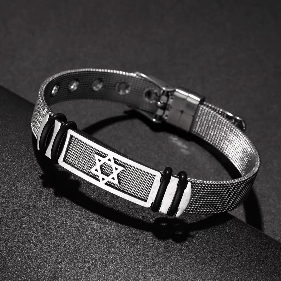 Armband Stern, Edelstahl, Silber, Herren - Bild 2