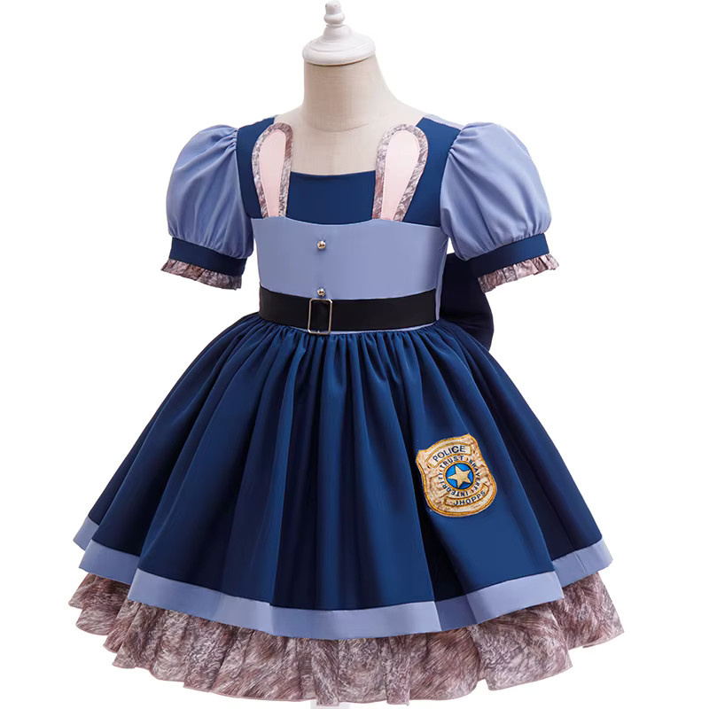 Paw Patrol Zoo Rabbit Judy Cosplay Kostüm, Mädchen, Polizist Hase Kleid mit Gürtel - Bild 3