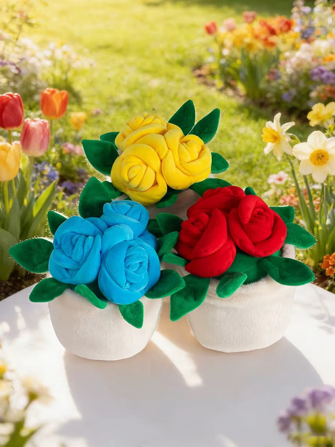 YUZHINUO Simulationsrose Plüsch-Topfpflanze, Plüsch / Textil - Bild 3