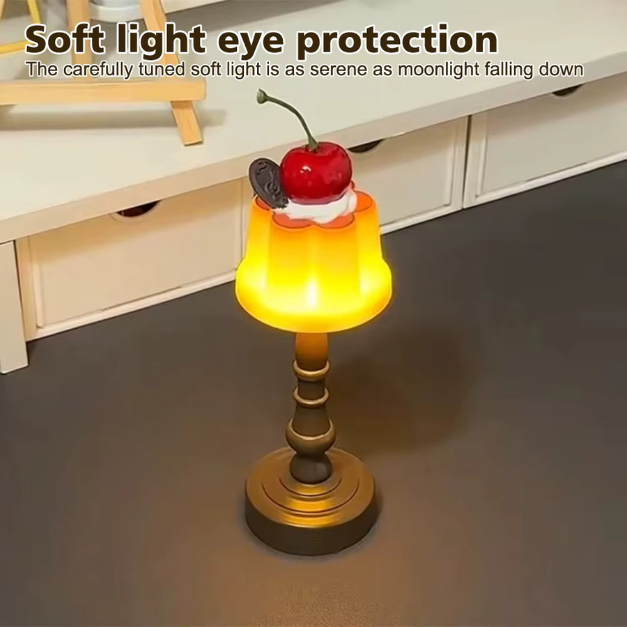 Ligghig Kawaii Pudding LED Nachtlicht in Gelb und Braun, batteriebetriebene Schreibtischlampe für Kinderzimmer und Schlafzimmer - Bild 2