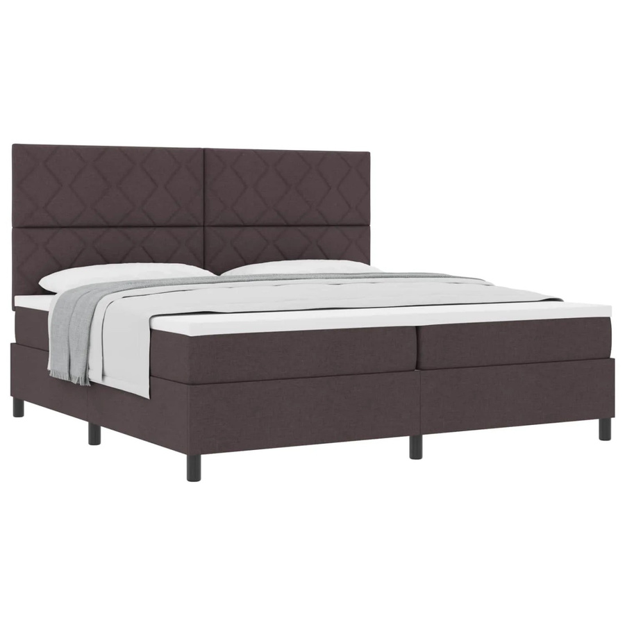 vidaXL Boxspringbett mit Matratze und Taschenfederkern in Dunkelbraun, B/T: 200 x 200 cm - Bild 2