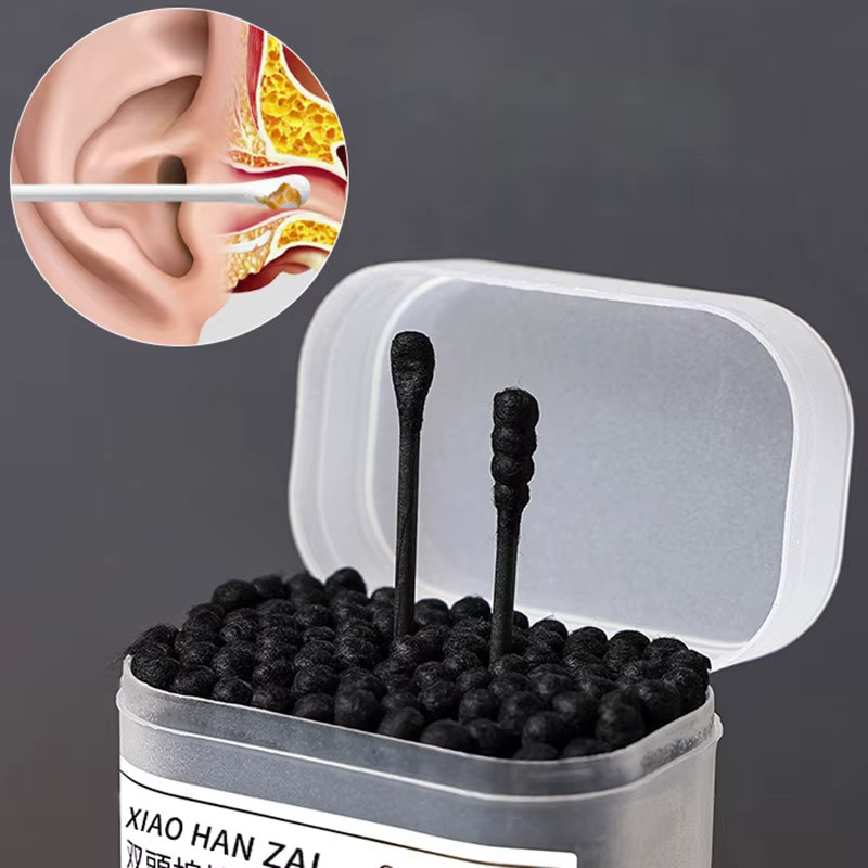 Heabety 2-in-1 Wattestäbchen mit Ohrlöffel, 100 Stück, Unisex - Bild 2