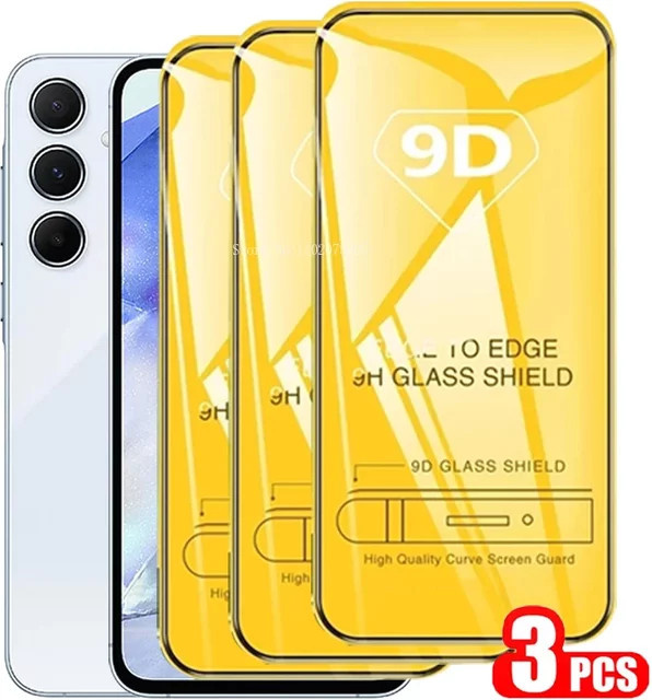 3er-Set 9D Panzerglas Displayschutz für Samsung Galaxy A55 A54 A35 A34 A25 A15 A53 A14 A24 A13 A23 A32 A73 A22 A33 A52 A06 in Transparent - Bild 1