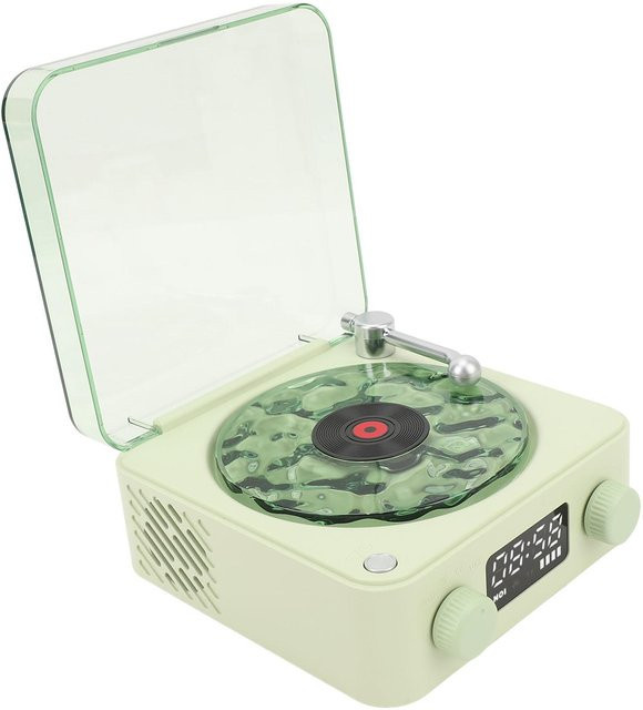 Honor Electronics Vintage Plattenspieler mit Bluetooth und 4 Modi, Tragbarer Drahtloser Stereo-Plattenspieler, Grün - Bild 1
