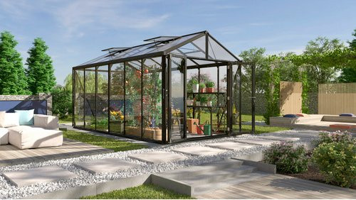 VITAVIA Gewächshaus Zeus Plus 11900 aus Aluminium in Schwarz, B/H/T: 195 x 197 x 131 cm - Bild 1