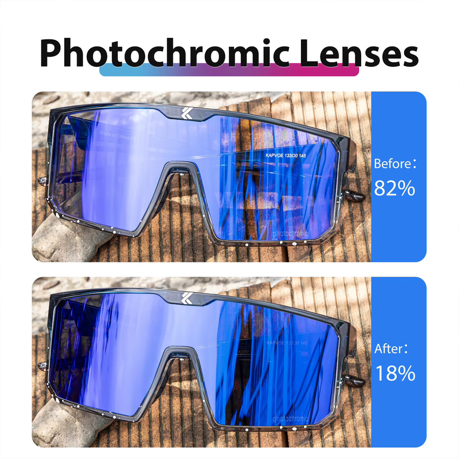 Kapvoe Photochrome Sonnenbrille, Vollrand, Unisex, Kunststoff - Bild 2