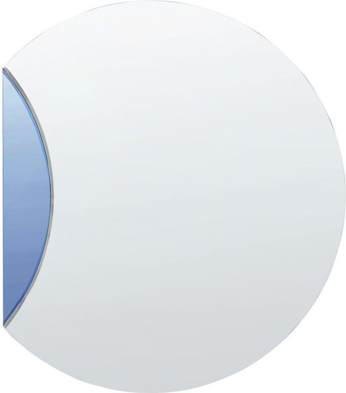 Beliani Wandspiegel Blau Glas Halbrund Modern Rahmenlos B/H: 70 x 80 cm - Bild 1