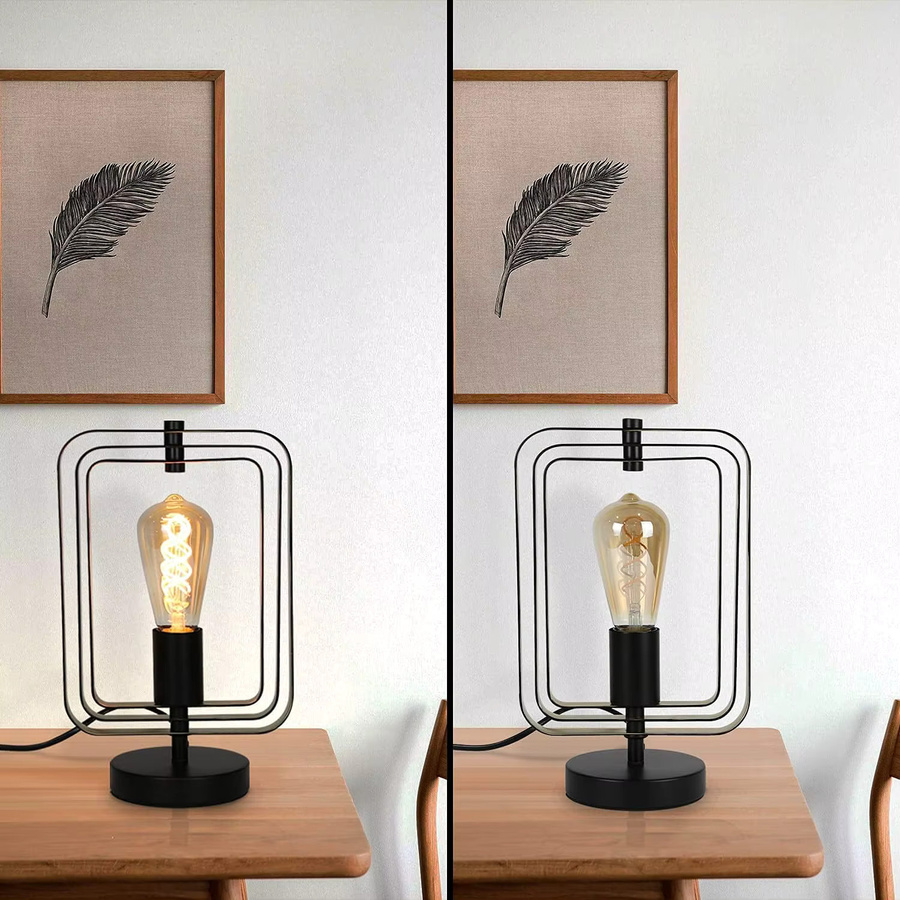 Vintage Tischlampe aus Metall in Schwarz mit E27 Fassung und verstellbarem Design für Wohnzimmer und Schlafzimmer - Bild 5