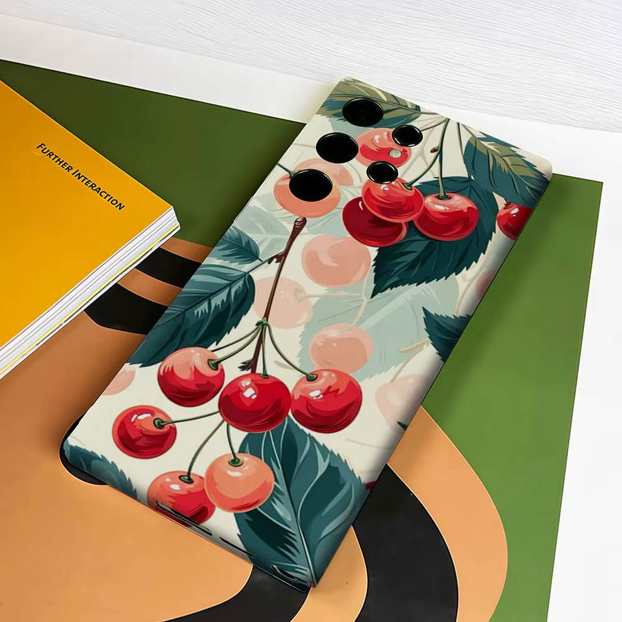 Aurbe Handyhülle für Samsung Galaxy S26 S25 S24 S23 Ultra Plus HD Hard Cherry Delight Doppelschicht-Filmhülle in Multicolour - Bild 5