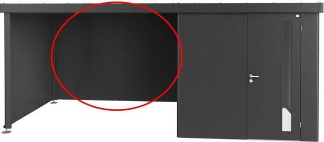 Biohort Rückwand für Seitendach Neo aus Stahlblech Dunkelgrau-Metallic Breite: 299 cm, Tiefe: 4,3 cm - Bild 1