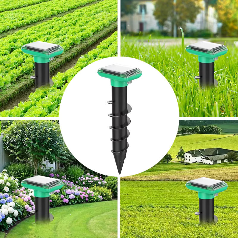 SAIJZEK Solarbetriebener Ultraschall-Schädlingsvertreiber IP66 Wasserdicht in Grün für Schlangen, Ratten, Vögel und Nagetiere zur Tierkontrolle im Garten und Außenbereich - Bild 5