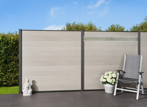 Mr. GARDENER Steckzaunsystem Turino aus WPC in Weiss, B/H: 179 x 90 cm - Bild 1