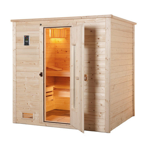 Weka Massivholzsauna Bergen 1.8 aus Fichtenholz in Braun, B/T/H: 198 x 181 x 203,5 cm - Bild 2