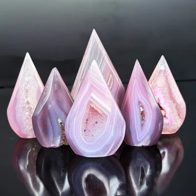 CrystalHola Druzy Achat Kristall in Tropfenform, gefärbter Achatstein - Bild 1