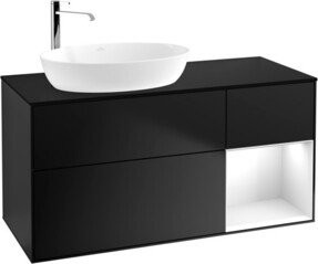 V&B Waschtischunterschrank Finion in Weiß und Schwarz lackiert, Breite: 120 cm, Tiefe: 50,1 cm, Höhe: 50,1 cm - Bild 1