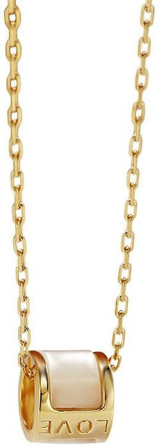 Halskette 925 Sterling Silber, Damen, beige - Bild 1