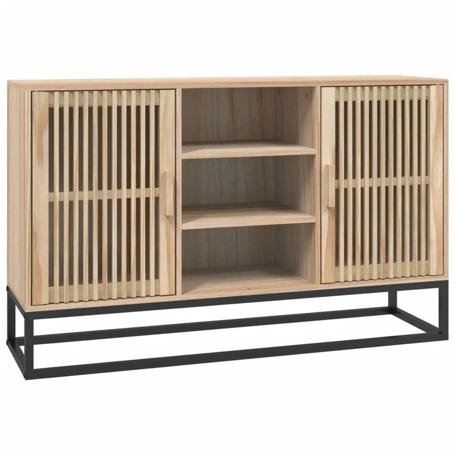 vidaXL Sideboard aus Holzwerkstoff in Braun, B/T/H: 105 x 30 x 65 cm - Bild 2