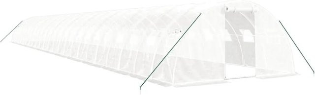 vidaXL Gewächshaus mit Stahlrahmen in Weiß, 96 m², B: 24 m, T: 4 m, H: 2 m - Bild 1