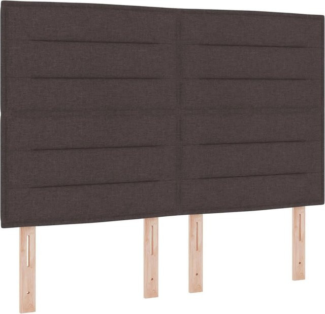 vidaXL LED Kopfteil mit integrierten Lichtleisten, Dunkelbraun, Stoff, Breite: 144 cm - Bild 1