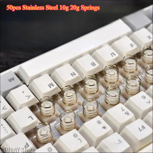 50 Stück Edelstahl Federn in Silber für kapazitive Tastaturen HHKB mit 10 g und 20 g Rebound-Druck - Bild 1