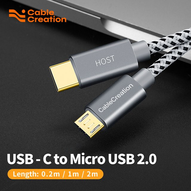 CableCreation USB C auf Micro USB Kabel mit OTG Funktion, geflochtenes Ladekabel für Schnellladung und Datenübertragung mit 480Mbps, Länge: 1 m - Bild 1