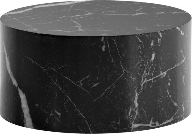 Wohnling Couchtisch MONOBLOC in Schwarz mit Marmor Optik, runder Wohnzimmertisch, B/T/H: 60 x 60 x 30 cm - Bild 2