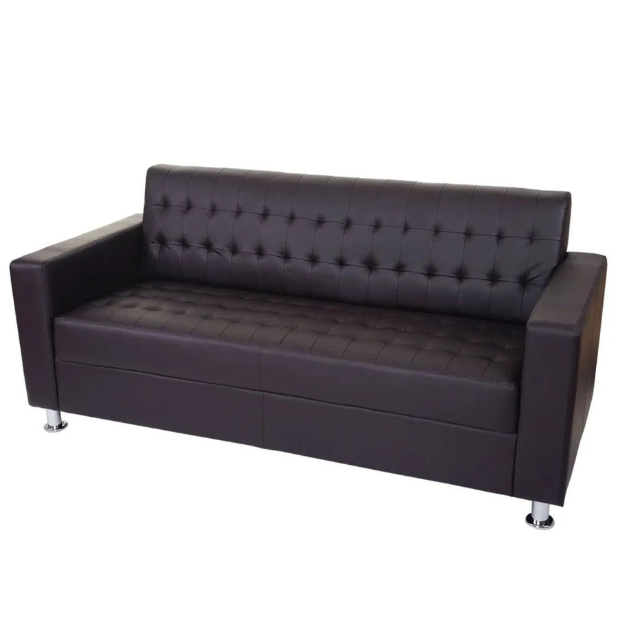 MCW 3er Loungesofa Pori in Braun aus Kunstleder mit Metallfüßen, Breite: 180 cm - Bild 3